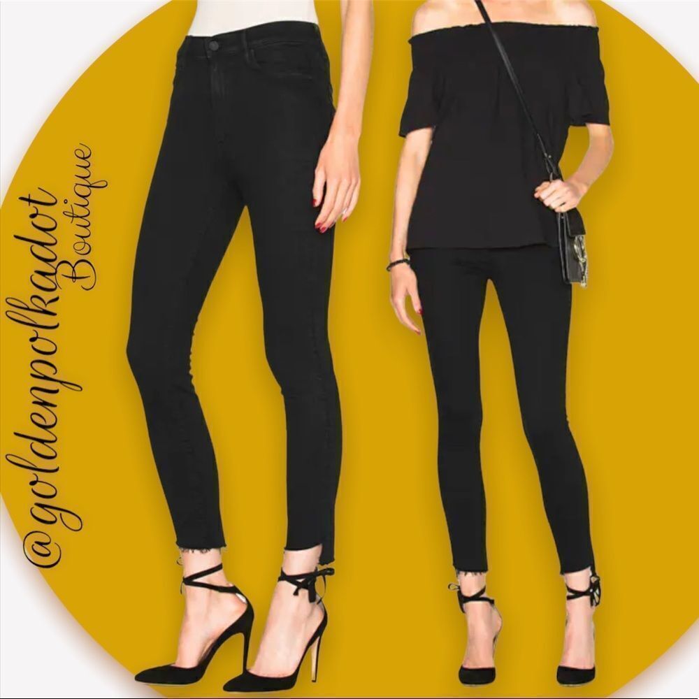 Mother Jeans Stunner Zip Ankle Step Fray High Rise Dark Blk Blue Casual NWT - Picture 5 of 14